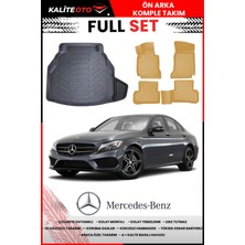 Mercedes C Seri W205 Plastik Setli 2019 Model 4d Bagaj ve Pro Serisi Havuzlu Bej Paspas Takımı