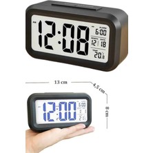 Astraltech Dijital Masa Saati Termometre Takvim LED Ekran Pilli Ev Ofis Masası