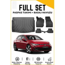 Volkswagen Golf 8 2020-2021-2022-2023-2024-2025 Model Alt Birebir Uyumlu Bagaj Havuzu+Paspas Seti