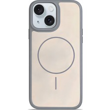 Velvoria iPhone 15 Premium Soft Magsafe Silikon Kılıf Gri