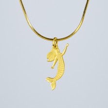 DMR Elegance 925 Ayar Gümüş Kolye – Altın Kaplama Deniz Kızı Figürlü Zarif Tasarım