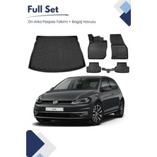 Volkswagen Golf 7 2017-2018-2019 Model Tam Uyumlu Paspas+Alt Bagaj Havuzu Seti
