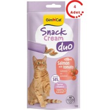 Gimcat Snack Cream Duo Somonlu - Domatesli Kedi Ödülü 6X15GR x 4 Adet