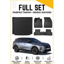 Peugeot 5008 Elektirikli 2024-2025 Model Birebir Uyumlu Bagaj Havuzu+Paspas Seti