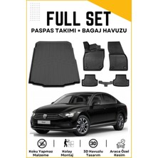 Volkswagen Passat B8 Sedan 2021 Model Birebir Uyumlu Bagaj Havuzu+Paspas Seti