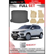Seat Ateca 2023 Model 4d Çift Kulaklı Bagaj ve Pro Serisi Havuzlu Bej Paspas Takımı