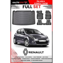 Renault Clio 3 Hatchback Kancalı Model 2006-2012 4d Bagaj ve Pro Serisi Havuzlu Paspas Takımı