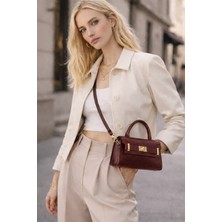 World Star Ayarlanabilir Askılı Kilitli Toka Detaylı Kadın Mini El ve Omuz Çantası