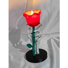 3D Baskı Gezegeni Ledli Mumluk Gül Tutan Iskelet Eli Sevgililer Günü Hediye Dekor 🌹