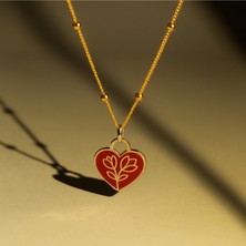 DMR Elegance 925 Ayar Gümüş Zincirli Kalp ve Çiçek Figürlü Kolye – Bujiteri Plaka