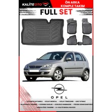 Opel Corsa C 2001-2007 4d Bagaj ve Pro Serisi Havuzlu Paspas Takımı