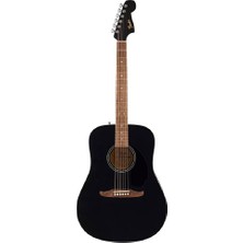 Fender 0974000506 California Debut Redondo Dreadnought Akustik Gitar (Black) | Ceviz Klavye, Ince Sap Profili ve Güçlü Akustik Projeksiyon