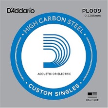 D'addario XSPL009 Elektro ve Akustik Tek Tel (E-Mi - Karbon Çelik)