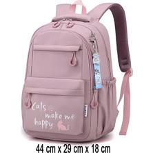 Tabaş Kedili Ultra Hafif Ortopedik Okul Sırt Çantası  Kız Erkek  Çocuk Okul Çantası, Sırt Çantası, Genç Kızlar, Çocuklar, Pembe Siyah Okul Çantası, Ilkokul, Ortaokul, Sınıf Çantası, Gençler, Çocuklar