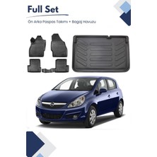 Opel Corsa D 2007-2008-2009-2010-2011-2012-2013-2014 Model Tam Uyumlu Paspas+Bagaj Havuzu Seti