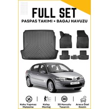 Renault Megane 2 Sedan 2006-2007-2008-2009 Model Birebir Uyumlu Bagaj Havuzu+Paspas Seti