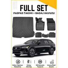 Volvo V90 2018 Model Birebir Uyumlu Bagaj Havuzu+Paspas Seti
