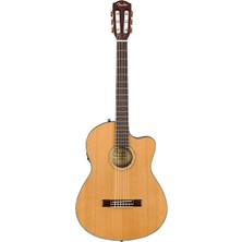 Fender 0970264321 CN-140SCE Nylon Thinline Elektro Klasik Gitar (Naturel) | Ince Kasa (Thinline) Naylon Tel Konforu ve Elektro Gitar Sap Profili
