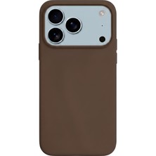Velvoria Apple iPhone 17 Pro Max Premium Kadife Lansman Silikon Kılıf Acı Kahve
