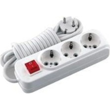 İNWATT Grup 3 Lü Topraklı Grup Priz 5 Metre Anahtarlı