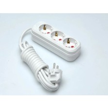 İNWATT 3 Lü 5 Metrelik Topraklı Ara Kablosu Uzatmalı Seyyar 3lü Grup Priz 4102