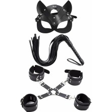 Amora Secret Özel Tasarım  Maske Kırbaç Bıleklık 5 Lı Harness Derı Set