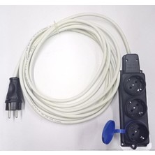 İNWATT Fişli ve 3lü Kauçuk Prizli Garantili 10 Metre 3x1.5 Topraklı Kablo