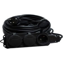 İNWATT 70MT Siyah Kauçuk 3x1.5 Ttr Cca 3lü Seyyar Uzatma Kablosu