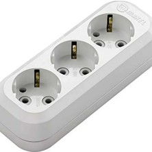 İNWATT 3 Lü Beyaz Priz Seyyar Uzatma  Topraklı Kablosuz