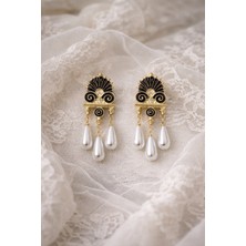 Mirada Jewelry Antik Motifli Vintage Incili Küpe