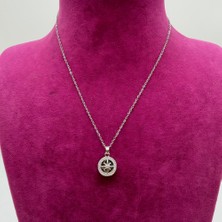Mare Accessories Zirkon Taşlı Gümüş Pusula Çelik Kolye