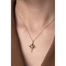 Two Arts Kadın 925 Ayar Gümüş Kuzey Yıldızı Kolye | Hediye Kutusunda