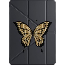 Adasena Ipad 7. 8. 9. Nesil 10.2" Kılıf Uyku Modlu Kalem Bölmeli Kalıcı Baskı Kelebek