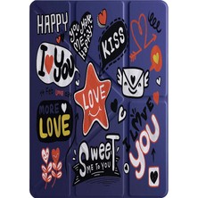 Adasena Ipad 7. 8. 9. Nesil 10.2" Kılıf Uyku Modlu Kalem Bölmeli Kalıcı Baskı Love Sticker