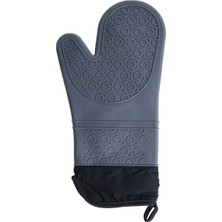 Gri Silikon Yanmaz Yapışmaz Isı Yalıtımlı 35 cm Mutfak Fırın Eldiveni