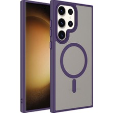 ZM Store Galaxy S23 Ultra Uyumlu Kılıf Mat Arka Yüzey M-Safe Özellikli Flet Kapak