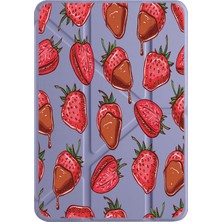 Adasena Ipad 7. 8. 9. Nesil 10.2" Kılıf Uyku Modlu Kalem Bölmeli Kalıcı Baskı Çilek