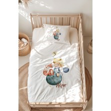 Lilabio %100 Pamuk Isme Özel Isimli Montessori Yatak Nevresim Takımı (100X200 Cm) Küçük Prens