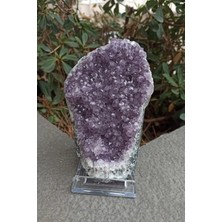 Pozitif Doğal Taş Doğal Ametist Standlı Dekoratif Parça DA10