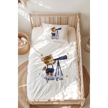 Lilabio %100 Pamuk Isme Özel Isimli Montessori Yatak Nevresim Takımı (100X200 Cm) Ayıcık