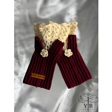 El Yapımı Vintage Bordo Eldiven