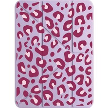 Adasena Ipad 7. 8. 9. Nesil 10.2" Kılıf Uyku Modlu Kalem Bölmeli Kalıcı Baskı Pink Leopard