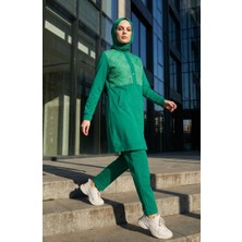 Sefa Merve Kapitone Detaylı Ikili Takım 71000-01 Yeşil