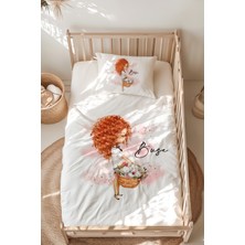 Lilabio %100 Pamuk Isme Özel Isimli Montessori Yatak Nevresim Takımı (100X200 Cm) Tavşancı Kız