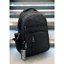 Su Geçirmez Kumaş Günlük Okul Sırt Çantası Okul Çantası MTC-1710 Siyah