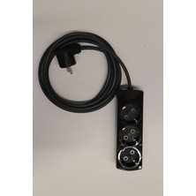 İNWATT 3'lü Siyah Topraklı Grup Priz-9 Mt. Ara Kablo