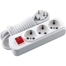 İNWATT 3'lü 5 Metre  Anahtarlı Topraklı Grup Priz