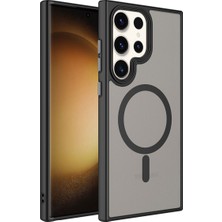 ZM Store Galaxy S23 Ultra Uyumlu Kılıf Mat Arka Yüzey M-Safe Özellikli Flet Kapak