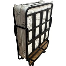 Bademli Halı Bademli Mobilya Metal Katlanır Karyola + Yatak 90X190 Tekerlekli
