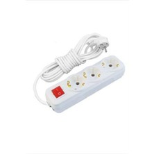 İNWATT  5 Metrelik Topraklı Anahtarlı Kablolu Uzatmalı Seyyar 3lü Grup Priz